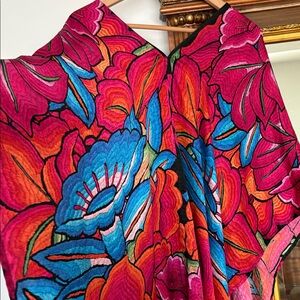 PINEDA COVALIN Floral Botanic Garden 100% Silk Poncho